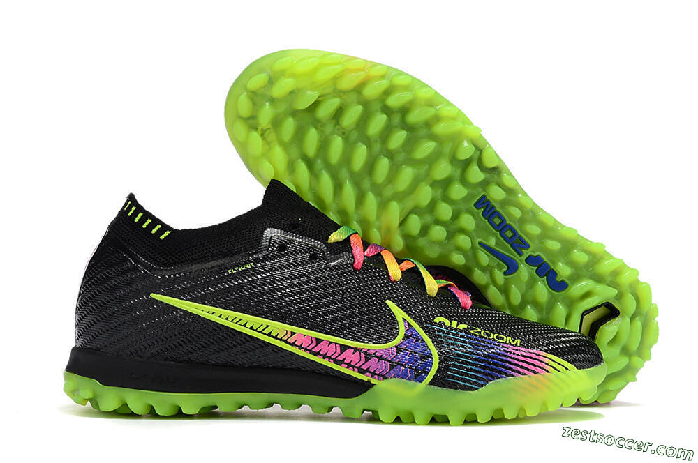 Nike Air Zoom Mercurial Vapor 15 Elite TF Low-Tops Soccer Shoes - Black/Green/Pink 0