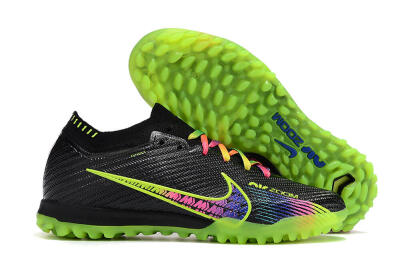 Nike Air Zoom Mercurial Vapor 15 Elite TF Low-Tops Soccer Shoes - Black/Green/Pink