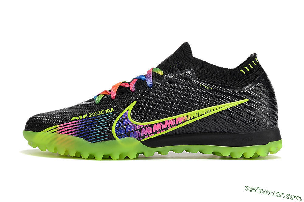 Nike Air Zoom Mercurial Vapor 15 Elite TF Low-Tops Soccer Shoes - Black/Green/Pink 2