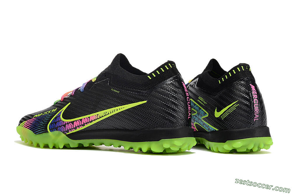 Nike Air Zoom Mercurial Vapor 15 Elite TF Low-Tops Soccer Shoes - Black/Green/Pink 5