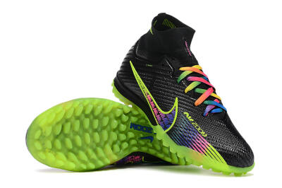 Nike Air Zoom Mercurial Superfly 9 Elite TF High-Tops Soccer Shoes - Black/Green/Pink