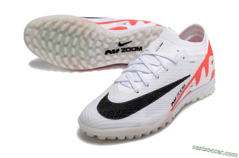 Nike Air Zoom Mercurial Vapor 15 Elite TF Low-Tops Soccer Shoes - White/Black/Red 3