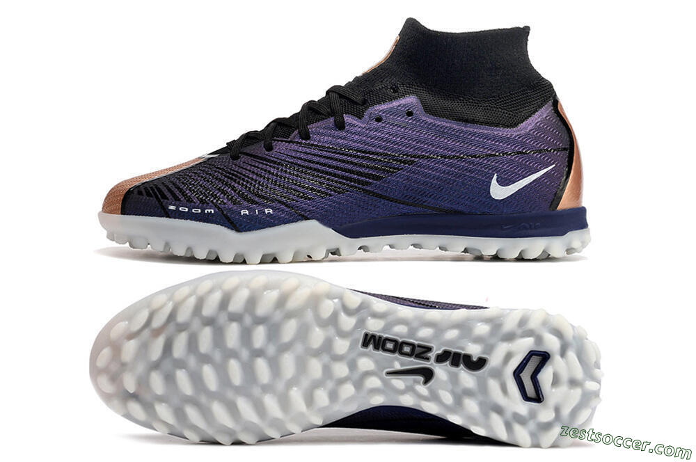 Nike Air Zoom Mercurial Superfly 9 Elite TF High-Tops Soccer Shoes - Purple/Black 1
