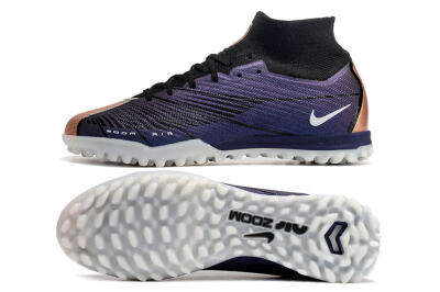 Nike Air Zoom Mercurial Superfly 9 Elite TF High-Tops Soccer Shoes - Purple/Black