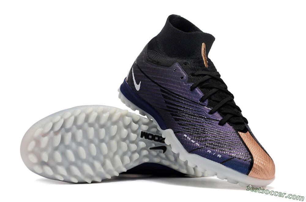 Nike Air Zoom Mercurial Superfly 9 Elite TF High-Tops Soccer Shoes - Purple/Black 4