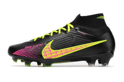 Nike Air Zoom Mercurial Superfly 9 Elite FG High-Tops Soccer Cleats - Black/Yellow/Pink