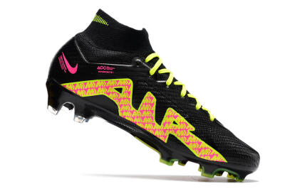 Nike Air Zoom Mercurial Superfly 9 Elite FG High-Tops Soccer Cleats - Black/Yellow/Pink