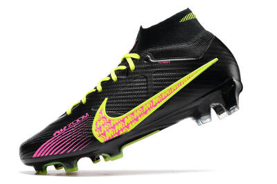 Nike Air Zoom Mercurial Superfly 9 Elite FG High-Tops Soccer Cleats - Black/Yellow/Pink