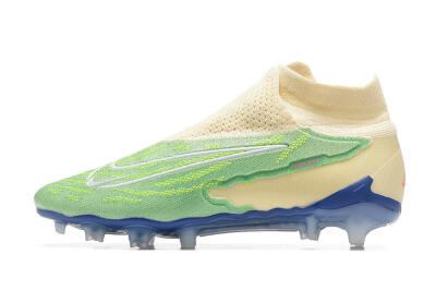 Nike Phantom GX Elite DF FG High-Tops Soccer Cleats - Green/Beige/Blue