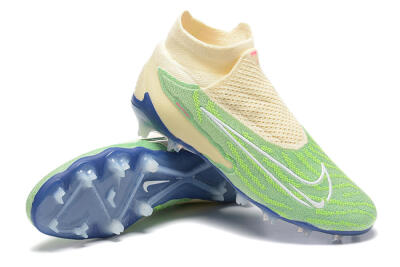 Nike Phantom GX Elite DF FG High-Tops Soccer Cleats - Green/Beige/Blue