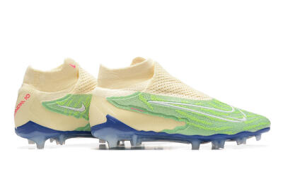 Nike Phantom GX Elite DF FG High-Tops Soccer Cleats - Green/Beige/Blue