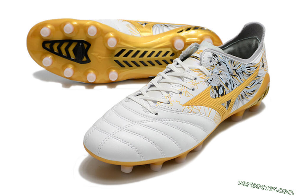Mizuno Morelia Neo 3 FG Low-Tops Soccer Cleats - White/Black/Gold 3