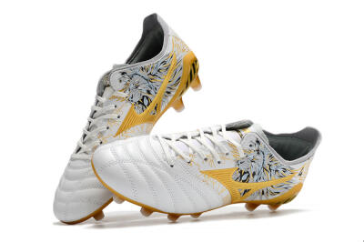 Mizuno Morelia Neo 3 FG Low-Tops Soccer Cleats - White/Black/Gold