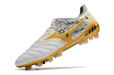 Mizuno Morelia Neo 3 FG Low-Tops Soccer Cleats - White/Black/Gold