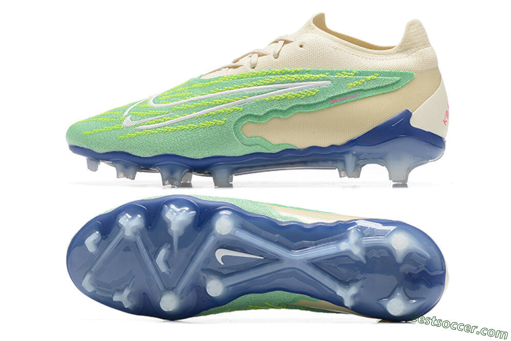Nike Phantom GX Elite FG Low-Tops Soccer Cleats - Green/Beige 1
