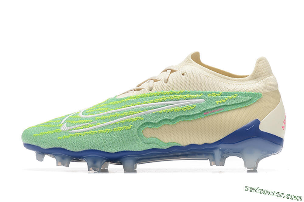 Nike Phantom GX Elite FG Low-Tops Soccer Cleats - Green/Beige 2