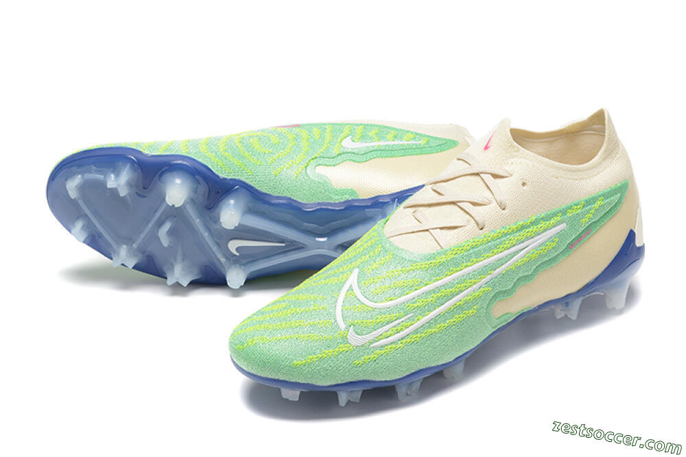 Nike Phantom GX Elite FG Low-Tops Soccer Cleats - Green/Beige 3