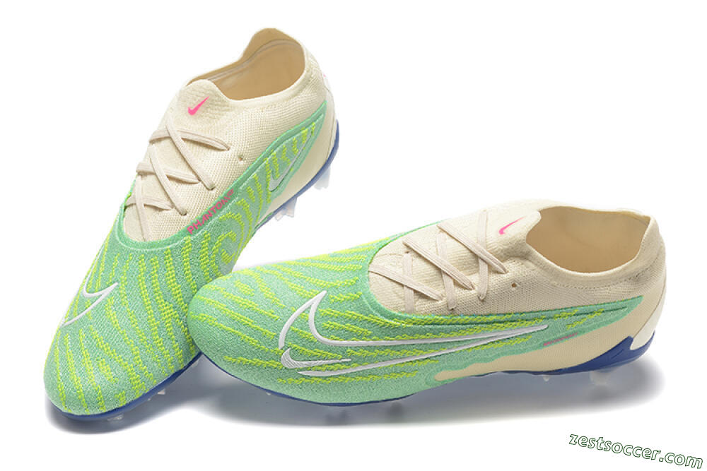 Nike Phantom GX Elite FG Low-Tops Soccer Cleats - Green/Beige 5