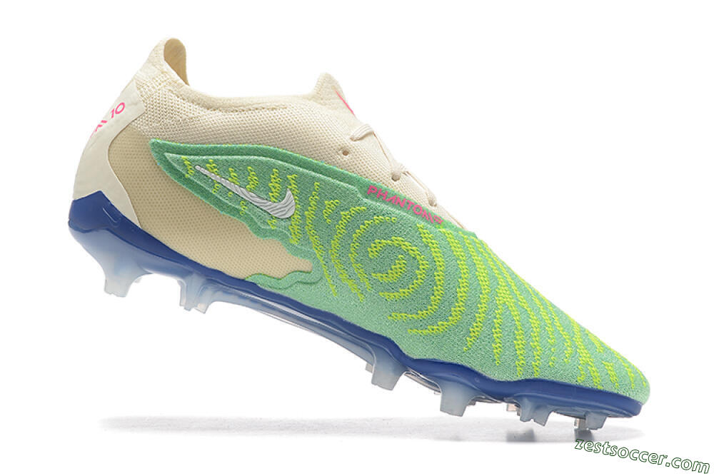 Nike Phantom GX Elite FG Low-Tops Soccer Cleats - Green/Beige 6