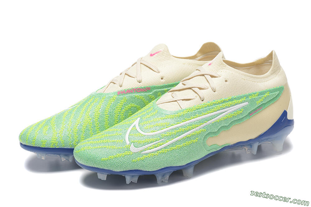 Nike Phantom GX Elite FG Low-Tops Soccer Cleats - Green/Beige 9