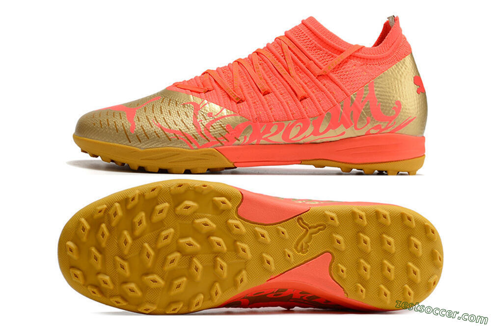 Puma Future Z 1.3 Instinct TF Low-Tops Soccer Shoes - Red/Gold 1
