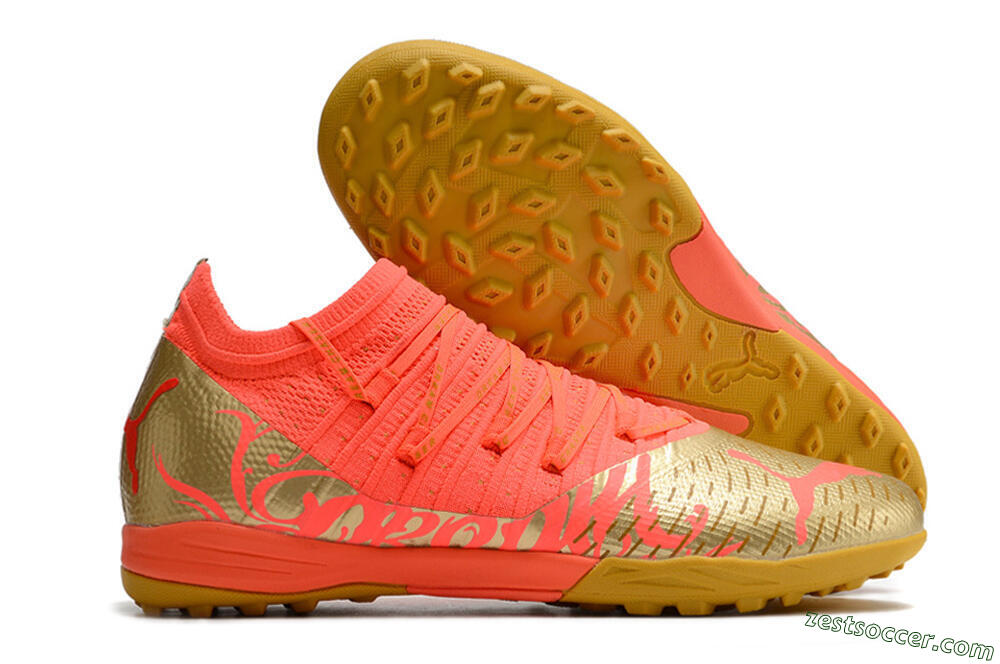 Puma Future Z 1.3 Instinct TF Low-Tops Soccer Shoes - Red/Gold 0