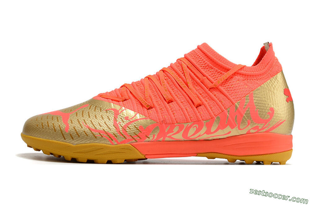 Puma Future Z 1.3 Instinct TF Low-Tops Soccer Shoes - Red/Gold 2