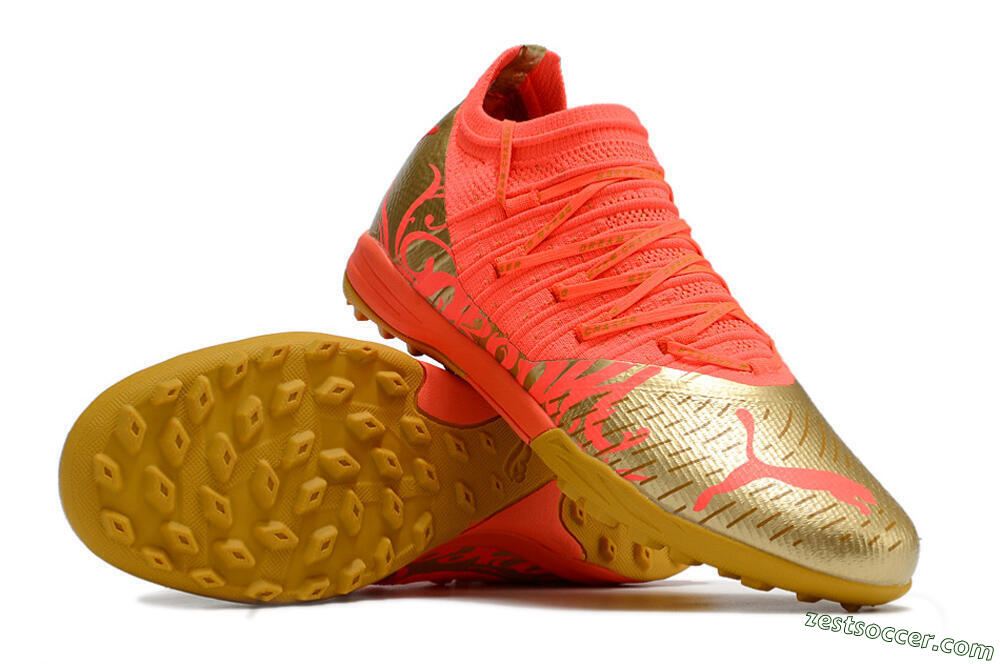 Puma Future Z 1.3 Instinct TF Low-Tops Soccer Shoes - Red/Gold 4
