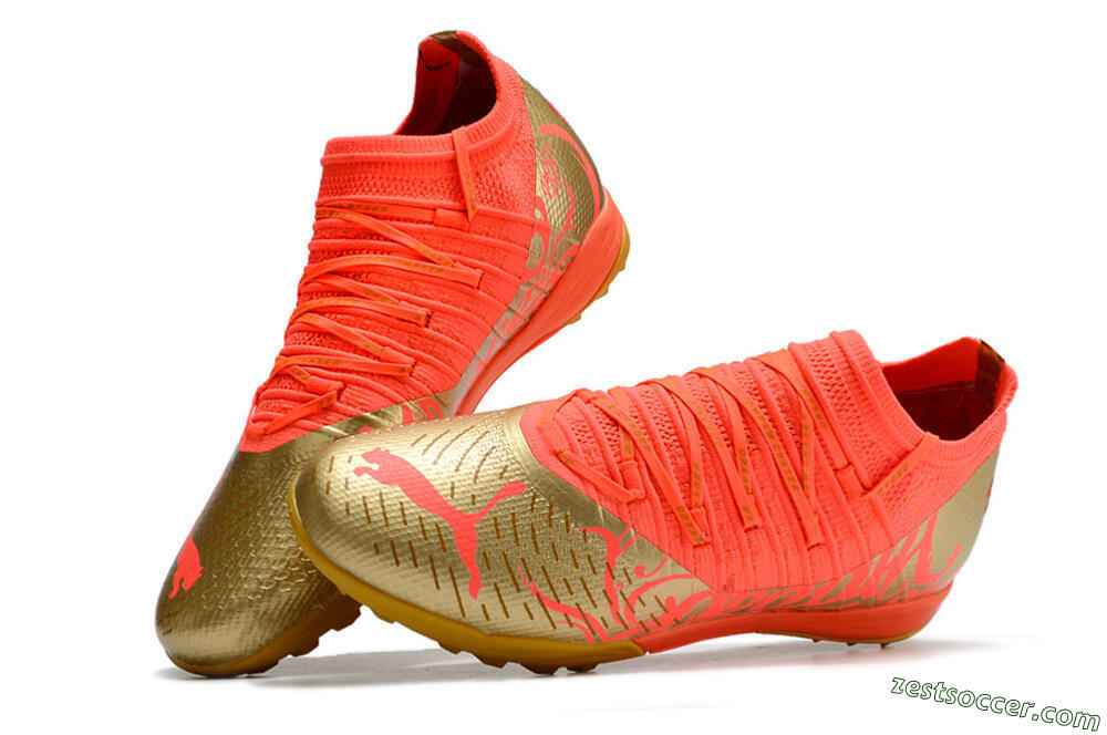 Puma Future Z 1.3 Instinct TF Low-Tops Soccer Shoes - Red/Gold 5