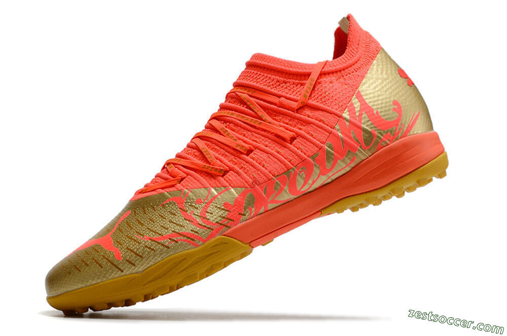 Puma Future Z 1.3 Instinct TF Low-Tops Soccer Shoes - Red/Gold 7