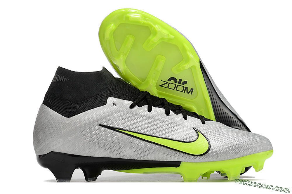 Nike Air Zoom Mercurial Superfly 9 Elite FG High-Tops Soccer Cleats - Grey/Yellow/Black 0