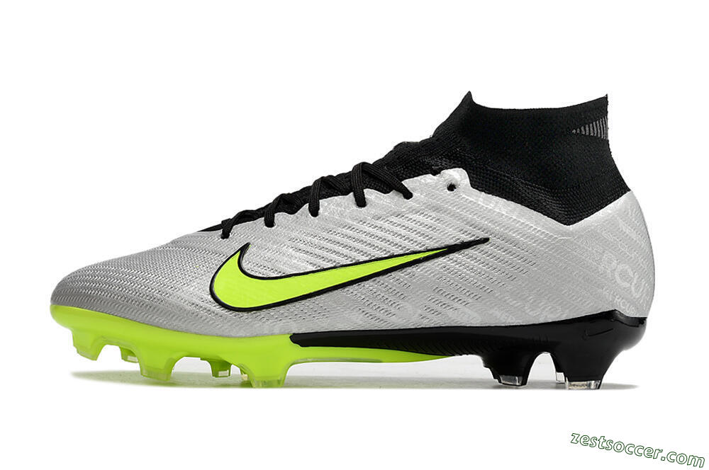 Nike Air Zoom Mercurial Superfly 9 Elite FG High-Tops Soccer Cleats - Grey/Yellow/Black 2