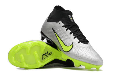 Nike Air Zoom Mercurial Superfly 9 Elite FG High-Tops Soccer Cleats - Grey/Yellow/Black