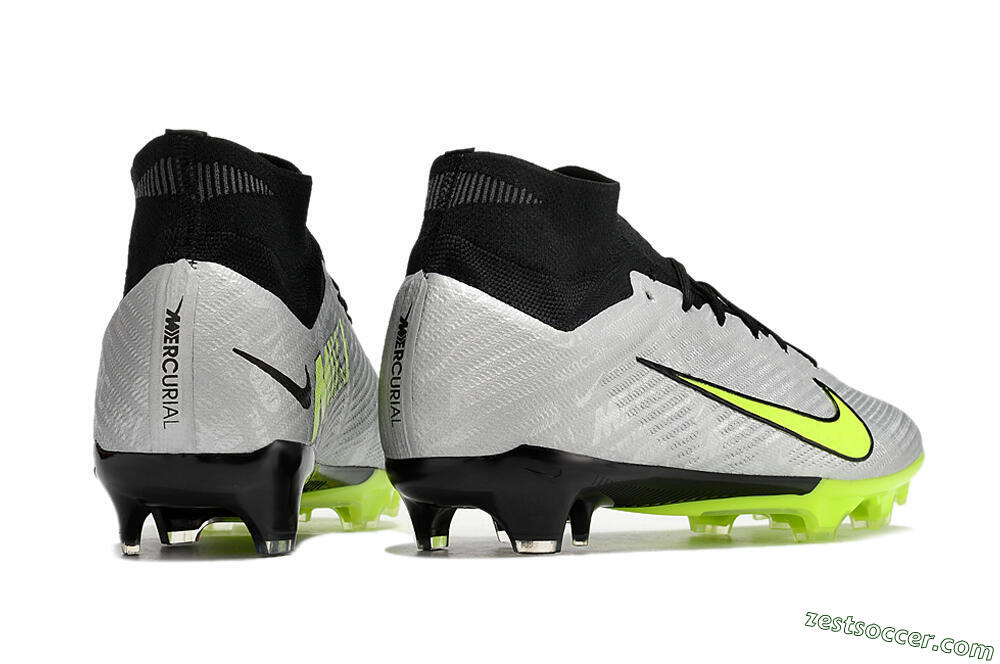 Nike Air Zoom Mercurial Superfly 9 Elite FG High-Tops Soccer Cleats - Grey/Yellow/Black 6