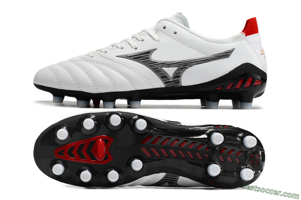 Mizuno Morelia Neo 3 Made in Japan FG Low-Tops Soccer Cleats - White/Black/Red 1