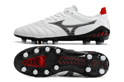 Mizuno Morelia Neo 3 Made in Japan FG Low-Tops Soccer Cleats - White/Black/Red