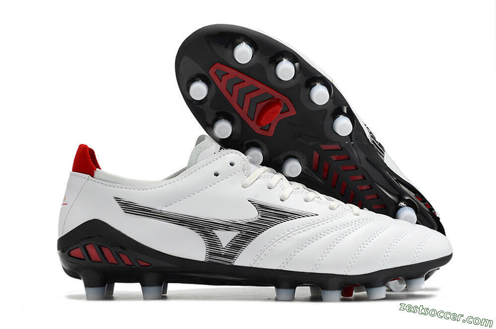 Mizuno Morelia Neo 3 Made in Japan FG Low-Tops Soccer Cleats - White/Black/Red 0