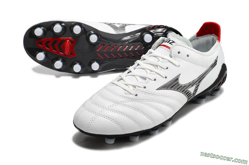 Mizuno Morelia Neo 3 Made in Japan FG Low-Tops Soccer Cleats - White/Black/Red 3