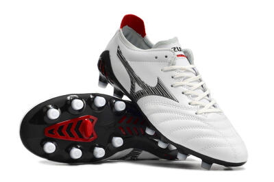 Mizuno Morelia Neo 3 Made in Japan FG Low-Tops Soccer Cleats - White/Black/Red