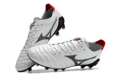 Mizuno Morelia Neo 3 Made in Japan FG Low-Tops Soccer Cleats - White/Black/Red
