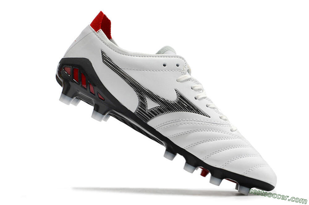 Mizuno Morelia Neo 3 Made in Japan FG Low-Tops Soccer Cleats - White/Black/Red 6
