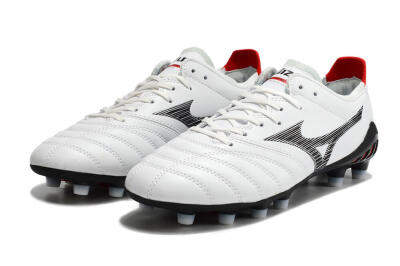 Mizuno Morelia Neo 3 Made in Japan FG Low-Tops Soccer Cleats - White/Black/Red