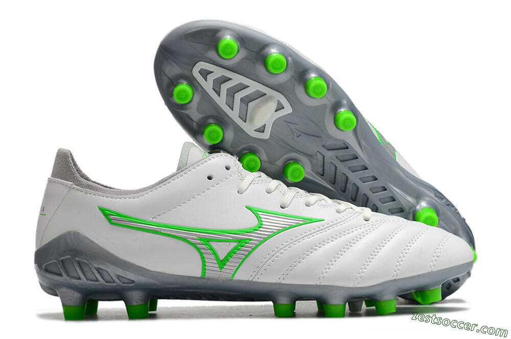 Mizuno Morelia Neo 3 Made in Japan FG Low-Tops Soccer Cleats - White/Green 0