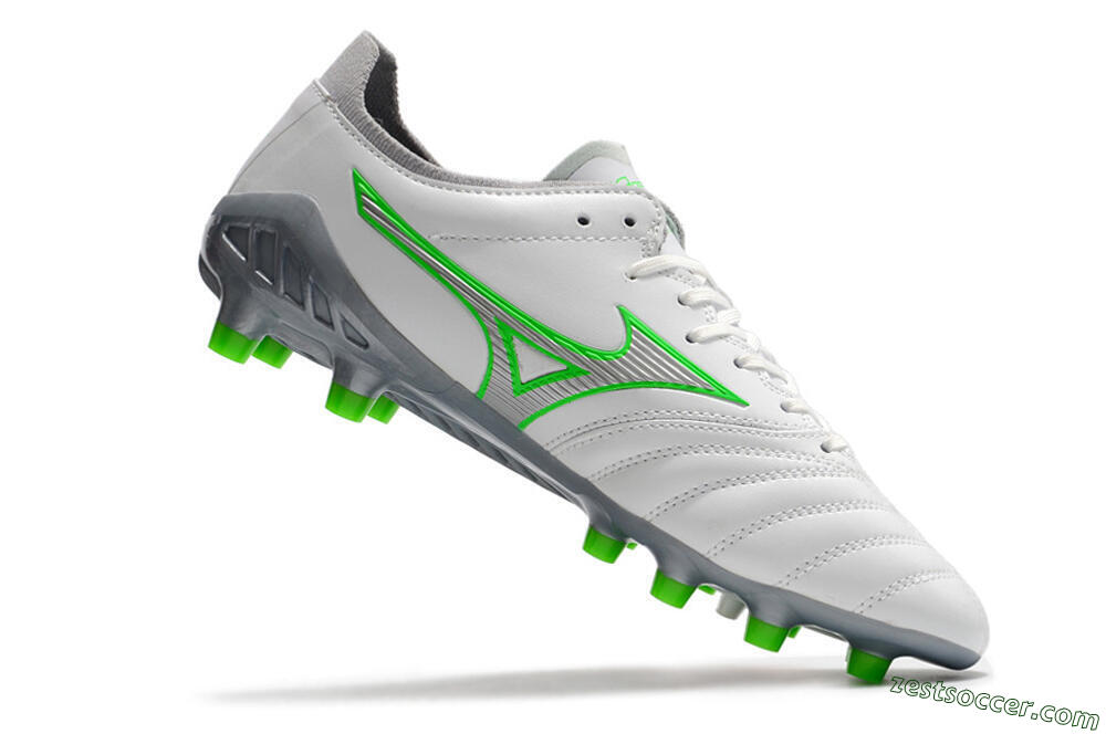 Mizuno Morelia Neo 3 Made in Japan FG Low-Tops Soccer Cleats - White/Green 6