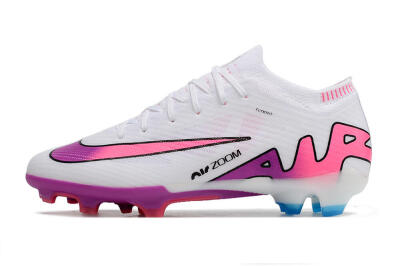 Nike Air Zoom Mercurial Vapor 15 Elite FG Low-Tops Soccer Cleats - White/Pink/Purple
