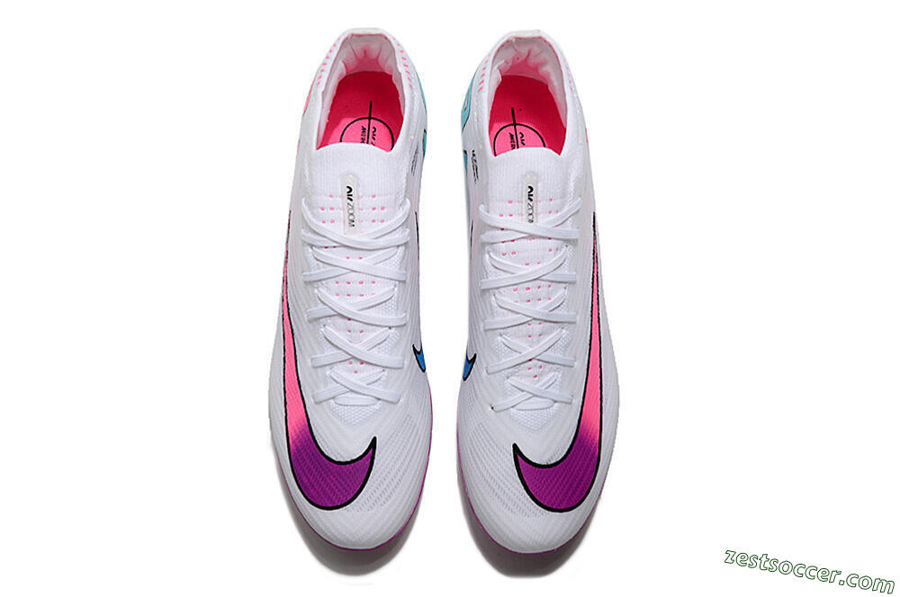 Nike Air Zoom Mercurial Vapor 15 Elite FG Low-Tops Soccer Cleats - White/Pink/Purple 4