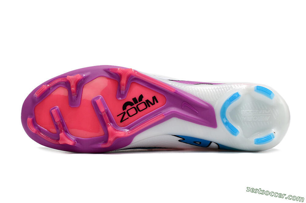 Nike Air Zoom Mercurial Vapor 15 Elite FG Low-Tops Soccer Cleats - White/Pink/Purple 7