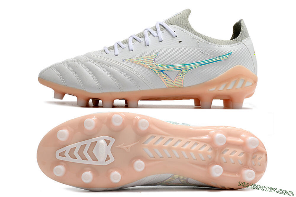 Mizuno Morelia Neo 3 FG Low-Tops Soccer Cleats - White/Blue/Pink 1
