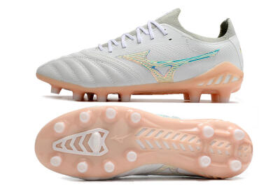 Mizuno Morelia Neo 3 FG Low-Tops Soccer Cleats - White/Blue/Pink