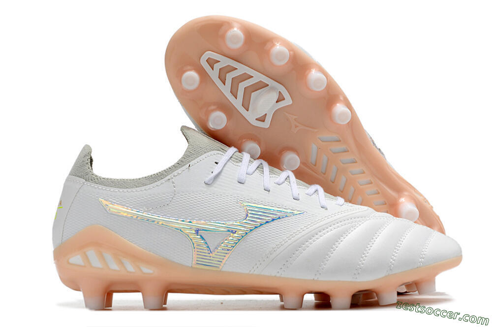 Mizuno Morelia Neo 3 FG Low-Tops Soccer Cleats - White/Blue/Pink 0